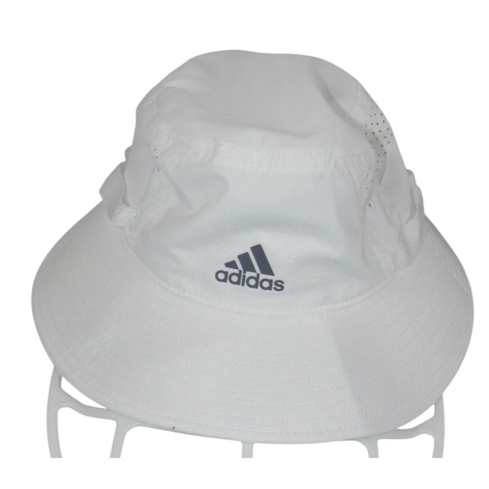 Adidas Aeroready White Boonie Sun Hat Adjustable Chin Strap Mens OSFM 3552